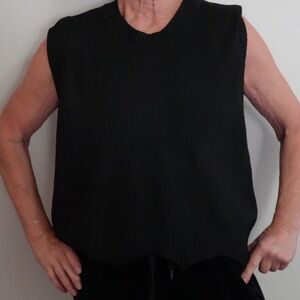 Black Sleeveless Knit Sweater